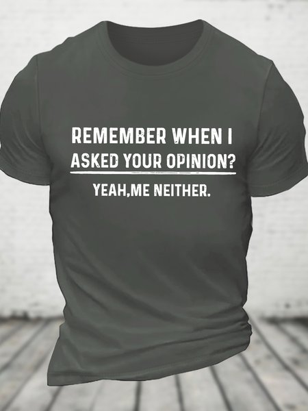 Funny Humor Shirt Your Opinion Funny Mens Cotton T-shirt, Deep gray, T-shirts