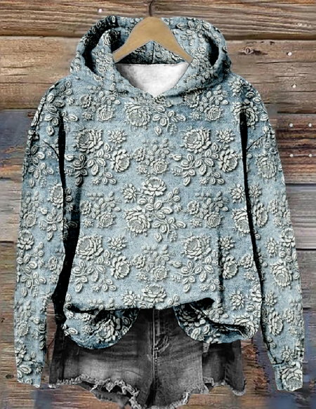 

Vintage Loose 3D Printing Hoodie Hoodie, As picture, Hoodies&Sweatshirts