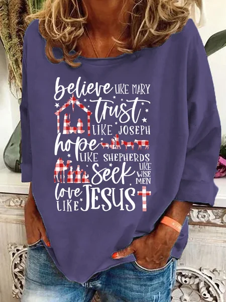 

Believe Uke Mary Trust Like Joseph Hope Like Shepherds Seek Love Casual Sweatshirt, Deep purple, Hoodies&Sweatshirts