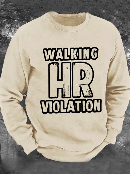 

Walking Hr Violation Men's Casual Sweatshirt, Khaki, Hoodies&Sweatshirts