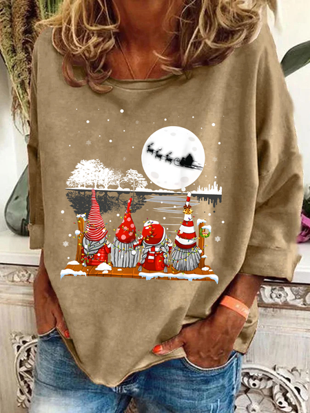 

Gnome Christmas Casual Sweatshirt, Khaki, Hoodies&Sweatshirts