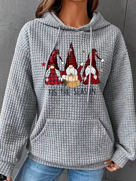 

Tis The Season Gnome Christmas Gnome Simple Loose Hoodie, Gray, Hoodies&Sweatshirts