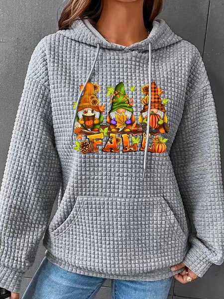 

Fall Gnomes Simple Loose Hoodie, Gray, Hoodies&Sweatshirts