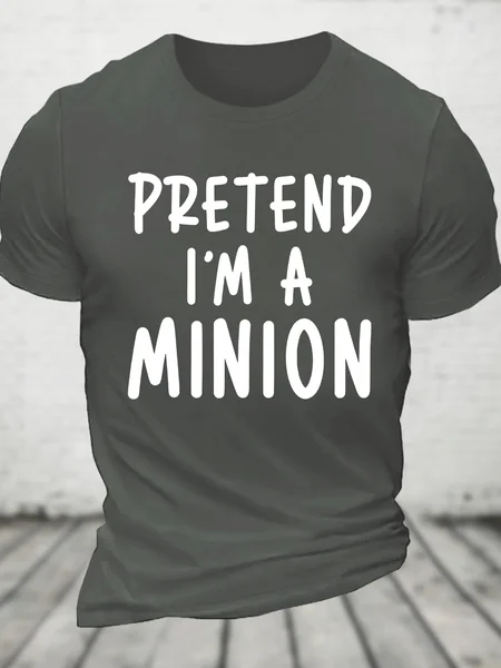 

Pretend I'm A Minion Costume Party Funny Cotton T-Shirt, Deep gray, T-shirts