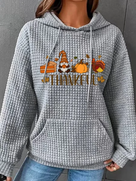 

Gnomes Fall Simple Loose Hoodie, Gray, Hoodies&Sweatshirts