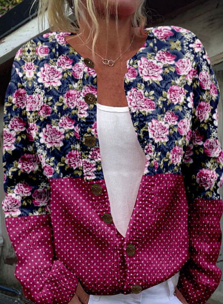 

Knitted Loose Crew Neck Vintage Cardigan, As picture, Cardigans