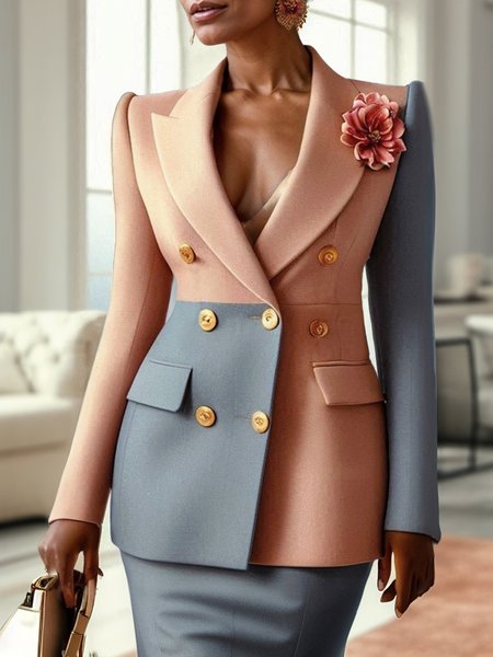 

Regular Sleeve Urban Regular Fit Lapel Collar Blazer With No Brooch, As picture, Blazers