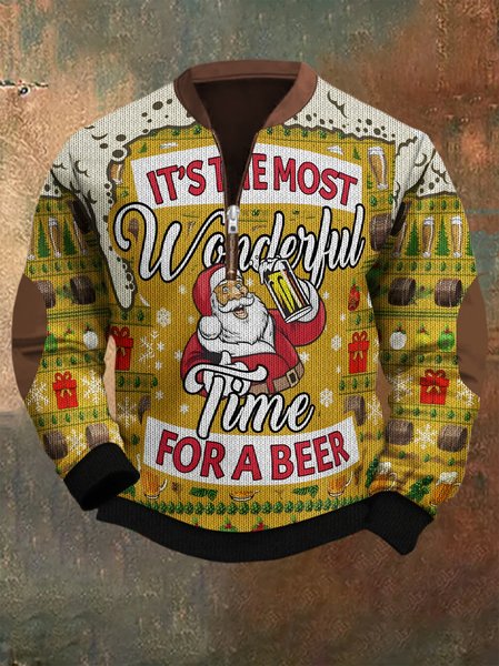 

Christmas Most Wonderful Time For Beer Ugly Christmas Sweater, As picture, Hoodies&Sweatshirts