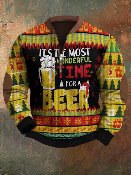 

It's The Most Wonderful Time For A Beer Ugly Christmas Sweater Sweatshirt, As picture, Hoodies&Sweatshirts