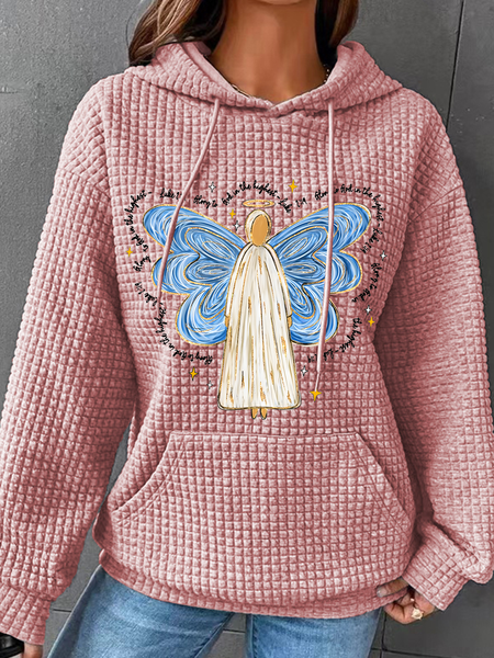 

Glory to God Jesus Christmas Waffle Simple Loose Hoodie, Pink, Hoodies&Sweatshirts
