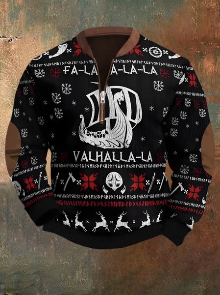 

Valhalla Viking Ugly Christmas Sweater, As picture, Hoodies&Sweatshirts
