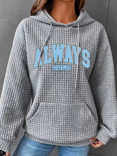 

Always Cold Christian Winter Simple Loose Hoodie, Gray, Hoodies&Sweatshirts