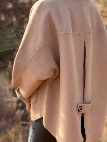 

Women's Spring/Fall Outerwear Casual Pocket Stitching Plain Long Sleeve Shawl Collar Jacket, Khaki, Coats