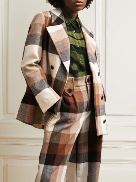 

Plaid Urban Loosen Blazer, Brown, Blazers