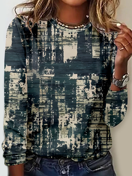 

Casual Jersey T-Shirt, As picture, Long sleeves