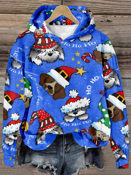 

Casual Hoodie Christmas Sweatshirt, Blue, Hoodies & Sweatshirts