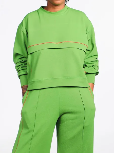 

Plain Crew Neck Casual Sweatshirt, Green, Hoodies and Sweatshirts