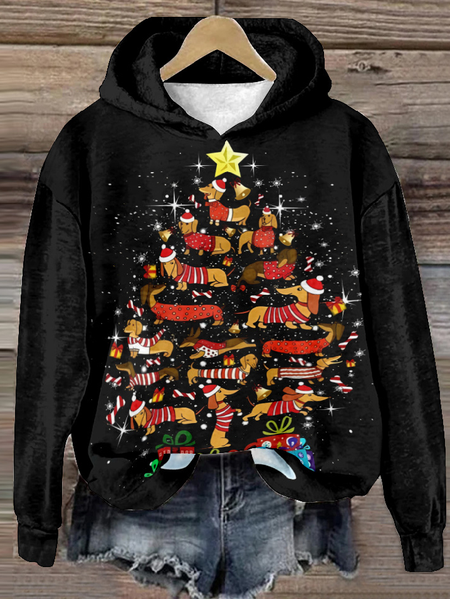 Casual Hoodie Christmas Sweatshirt, Black, Hoodies & Sweatshirts