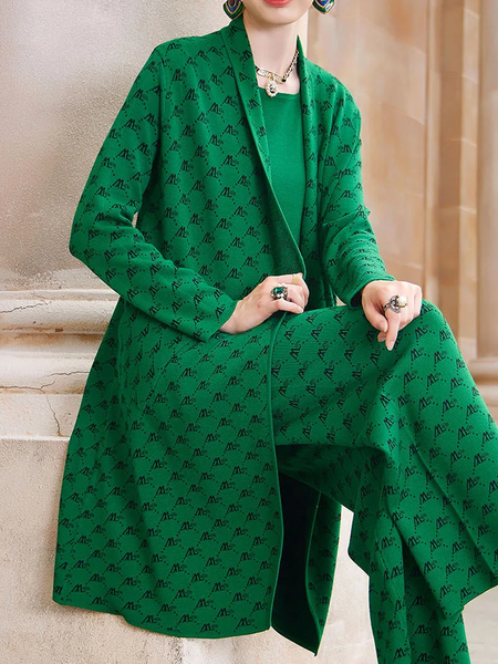 

Medium Elasticity Urban Loose Long Sleeve Mid-long Cardigan Sweater, Green, Cardigans