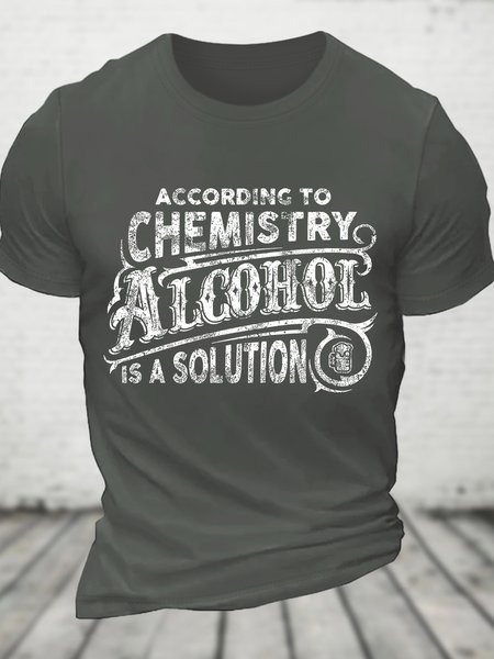 

Alcohol Is A Solution Cotton T-shirt, Deep gray, T-shirts
