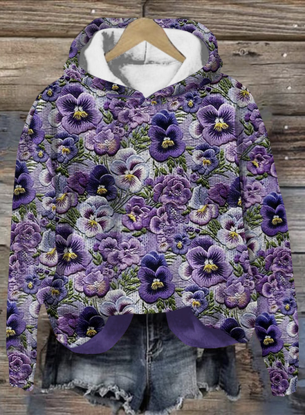 

Violet Plant Flower Art Hoodie, Purple, Hoodies&Sweatshirts