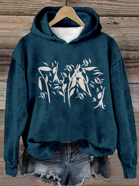 

Casual Hoodie Floral Sweatshirt Zipper, Blue, Hoodies & Sweatshirts