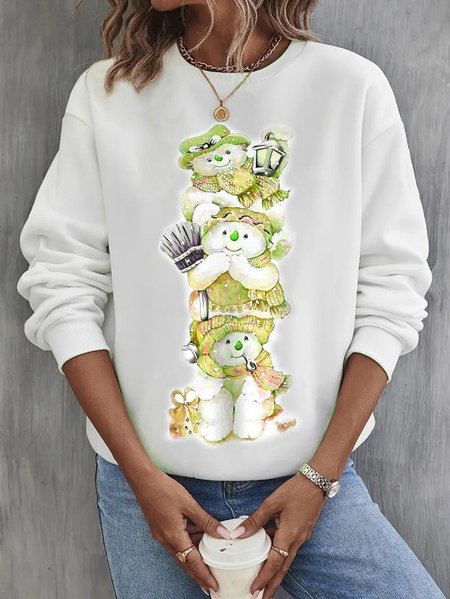

Women's Crew Neck Christmas Casual Spring/Fall Long Sleeve Sweatshirt, Yellow, Sweatshirts & Hoodies
