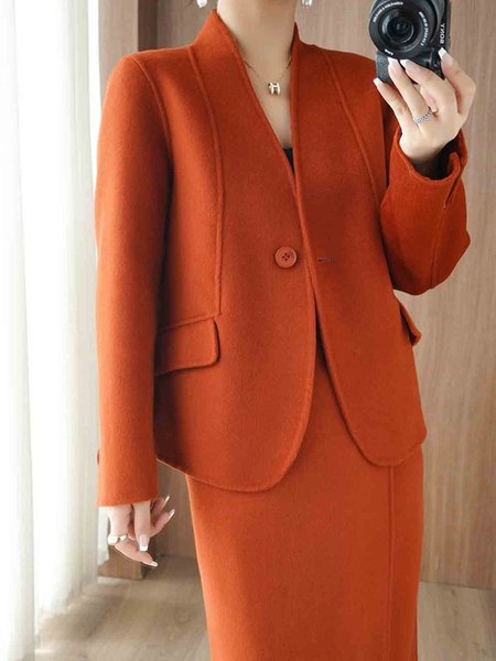 

Plain Regular Fit Urban Pockets Jacket, Orange, Jackets