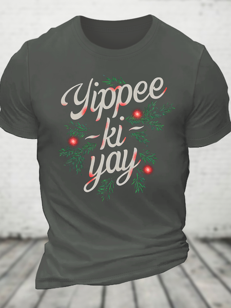 

Yippee-Ki-Yay Cotton T-Shirt, Deep gray, T-shirts