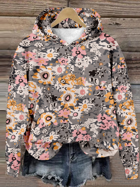 

Casual Hoodie Floral Sweatshirt Zipper, Pink, Hoodies & Sweatshirts