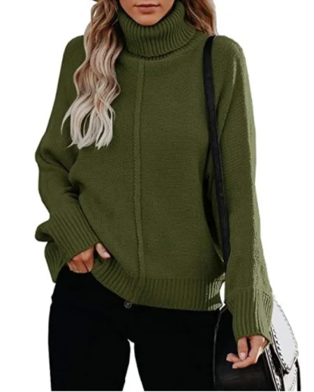 

Women Yarn/Wool Yarn Plain Long Sleeve Comfy Casual Sweater, Green, Sweaters