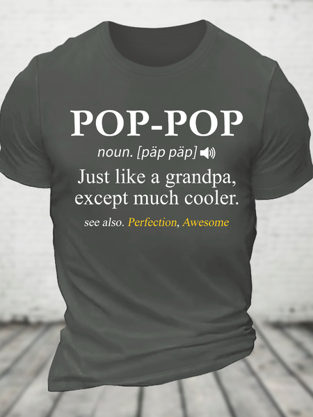 

Pop-Pop Definition Grandpa Cotton T-Shirt, Deep gray, T-shirts
