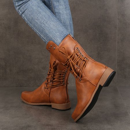 

Plain Suede Autumn Riding Boots, Light brown, Shoes