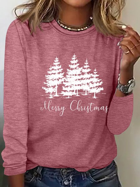 

Merry Christmas Casual Long Sleeve Shirt, Watermelon, Long sleeves