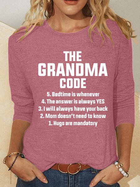

The Grandma Code Funny Casual Long Sleeve Shirt, Watermelon, Long sleeves