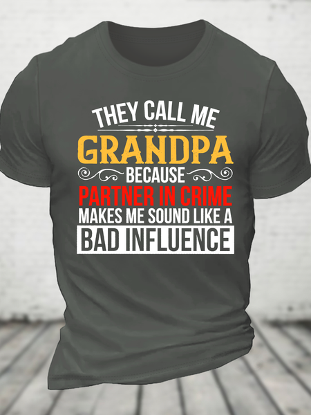 

Grandpa Partner In Crime Cotton T-Shirt, Deep gray, T-shirts