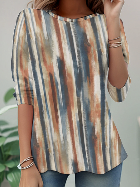 Striped Long sleeve Shirt, As picture, Long sleeves