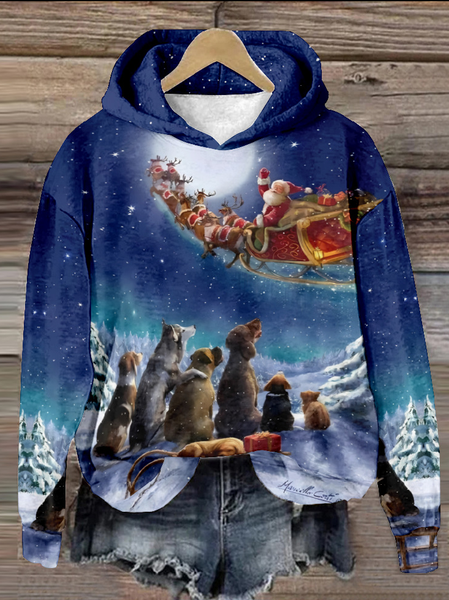 

Casual Hoodie Christmas Sweatshirt Zipper, Blue, Hoodies & Sweatshirts