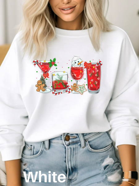 

Christmas Cocktails Christmas Drinking Sweatshirt, White, Hoodies&Sweatshirts