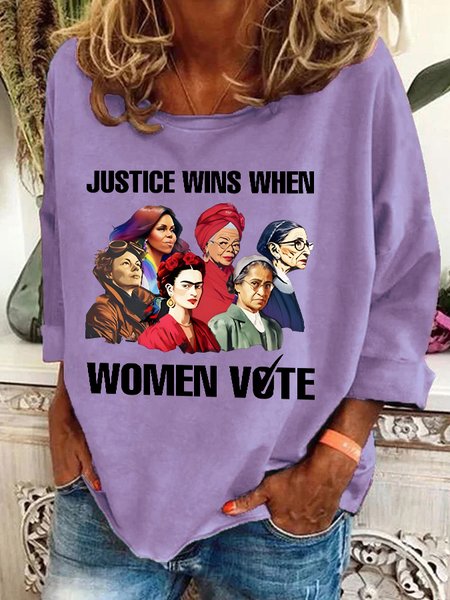 

Justice Wins When Women Vote Casual Sweatshirt, Lavender, Hoodies&Sweatshirts