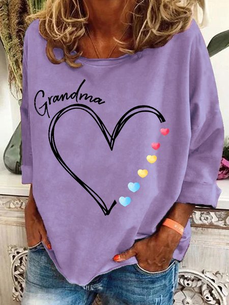 

Grandma Heart Casual Sweatshirt, Lavender, Hoodies&Sweatshirts