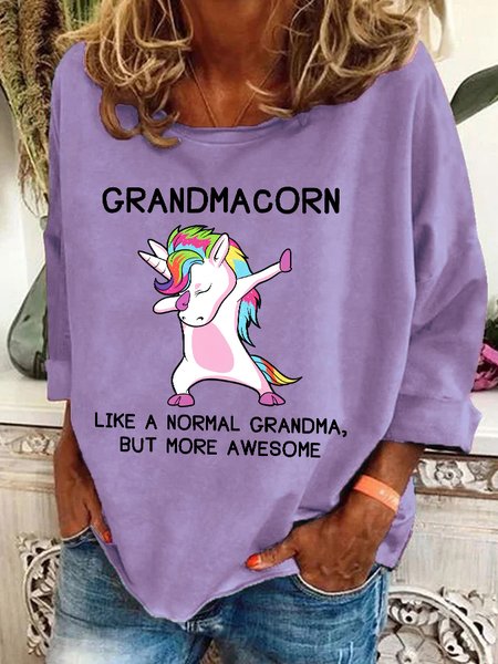 

Grandma Unicorn Grandmacorn Casual Sweatshirt, Lavender, Hoodies&Sweatshirts