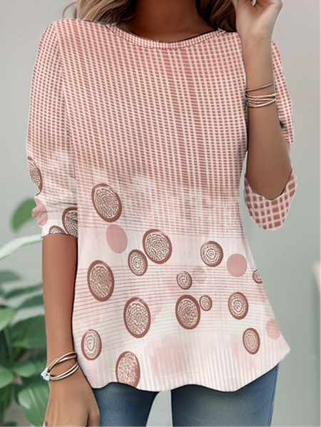 

Geometric Long sleeve Shirt, Pink, Long sleeves