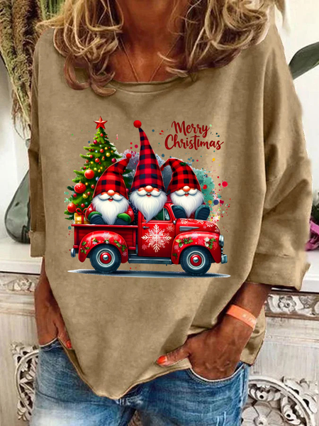 

Merry Christmas Casual Sweatshirt, Khaki, Hoodies&Sweatshirts
