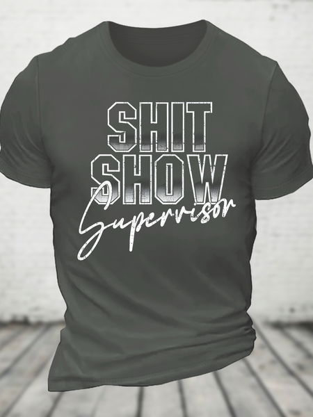 

Shit Show Supervisor Cotton T-Shirt, Deep gray, T-shirts