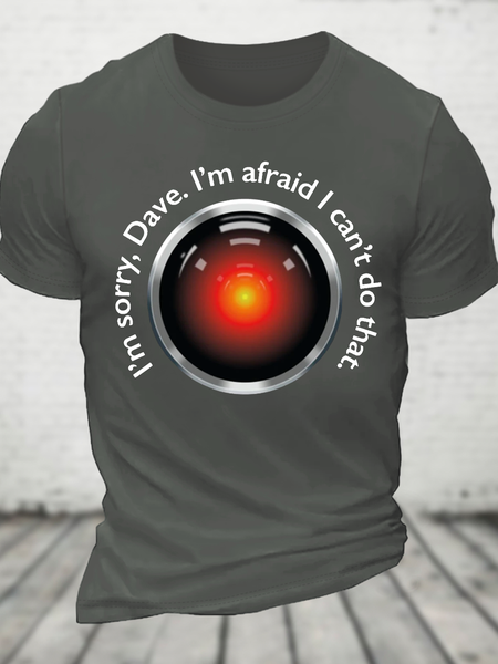 Hal Sorry, Dave Quote Cotton T-Shirt, Deep gray, T-shirts