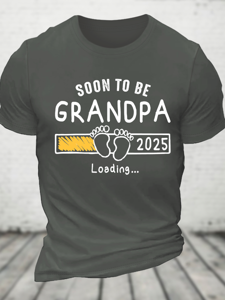 

Soon To Be Grandpa 2025 Loading Cotton T-Shirt, Deep gray, T-shirts