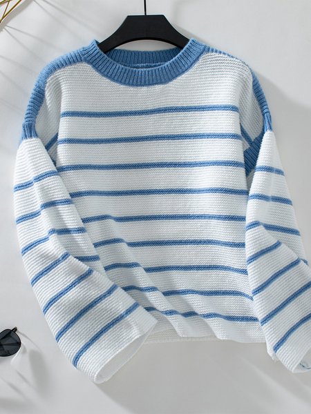 

Striped Casual Sweater, Blue, Sweaters & Cardigans