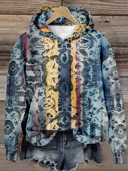

Casual Hoodie Floral Sweatshirt Zipper, Blue, Hoodies & Sweatshirts