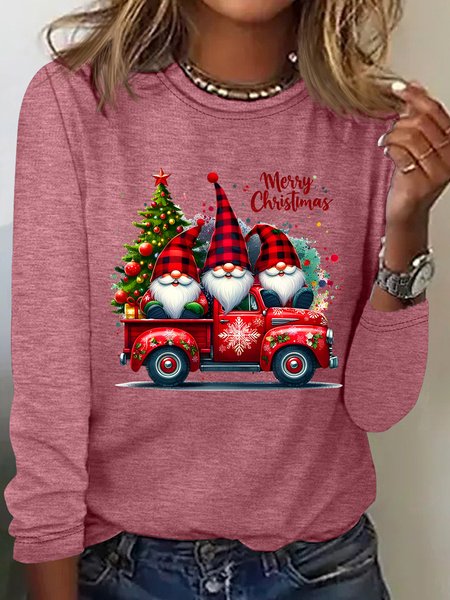 

Merry Christmas Casual Long Sleeve Shirt, Watermelon, Long sleeves